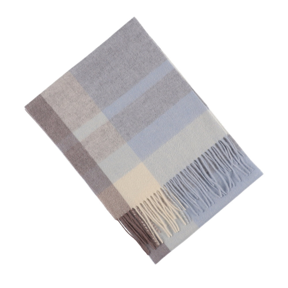 Geruite sjaal van 100% wol in het blauw – Londen (6)