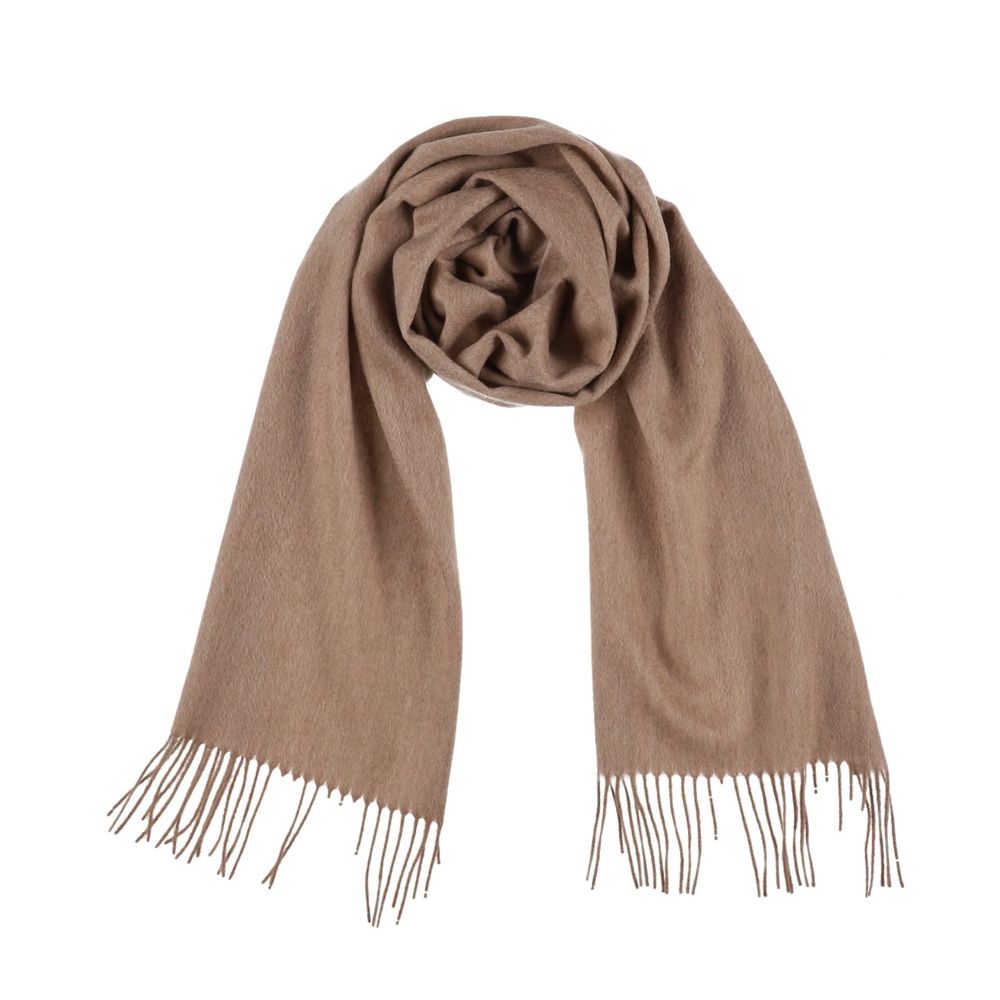 Effen beige cashmere sjaal voor dames Parijs (4)
