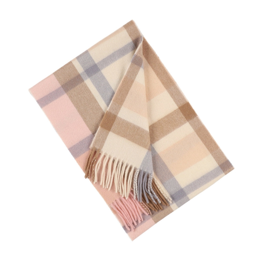 Geruite sjaal van 100% wol in het beige – Londen (3)