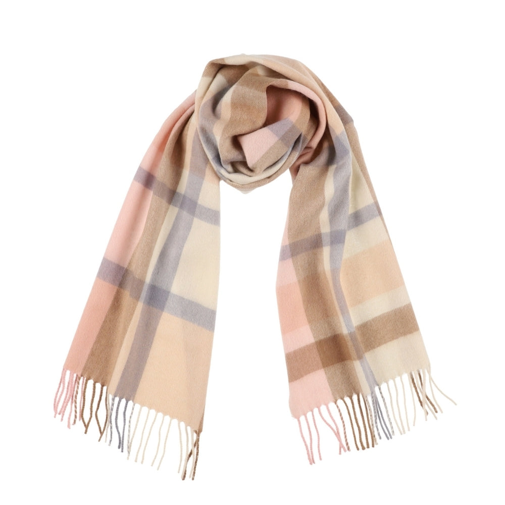 Geruite sjaal van 100% wol in het beige – Londen (4)