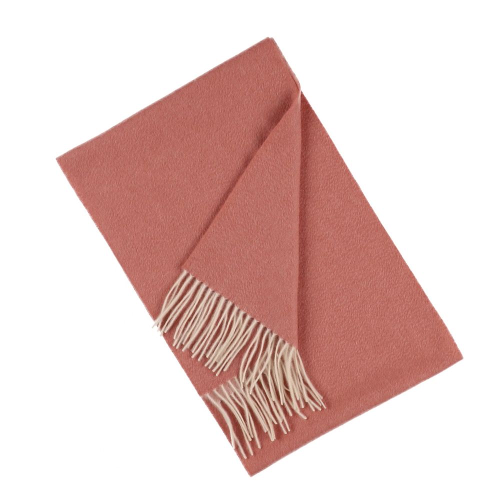 Effen poederroze cashmere sjaal voor dames Parijs (3)