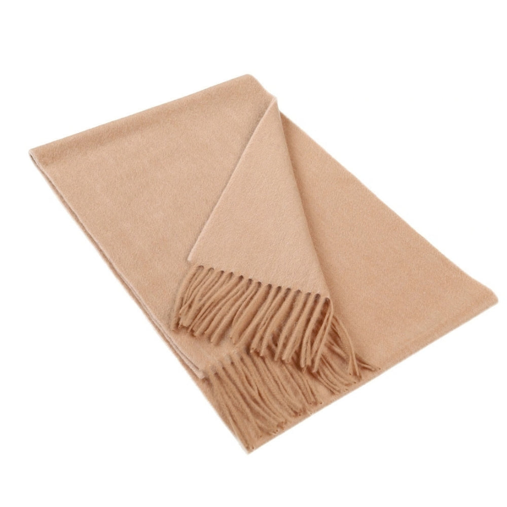 Lichtbeige cashmere wintersjaal voor dames Parijs (1)